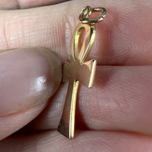 Load image into Gallery viewer, 18K Yellow Gold Ankh Charm Pendant