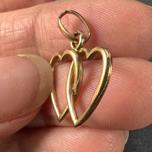 Load image into Gallery viewer, French 18K Yellow Gold Entwined Love Hearts Charm Pendant
