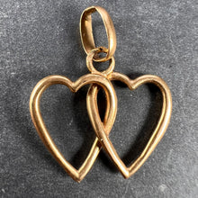 Load image into Gallery viewer, French 18K Yellow Gold Entwined Love Hearts Charm Pendant
