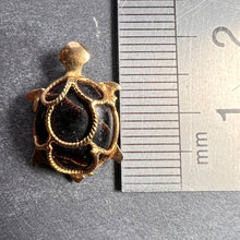 Load image into Gallery viewer, 18K Yellow Gold Wood Turtle Tortoise Charm Pendant