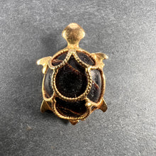 Load image into Gallery viewer, 18K Yellow Gold Wood Turtle Tortoise Charm Pendant