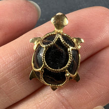 Load image into Gallery viewer, 18K Yellow Gold Wood Turtle Tortoise Charm Pendant