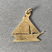 Load image into Gallery viewer, Sailing Yacht 14K Yellow Gold Enamel Charm Pendant
