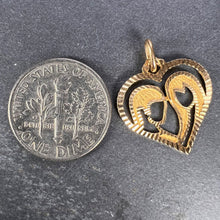Load image into Gallery viewer, French 18K Yellow Gold Lovers Love Heart Charm Pendant