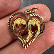 Load image into Gallery viewer, French 18K Yellow Gold Lovers Love Heart Charm Pendant