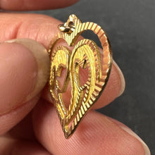 Load image into Gallery viewer, French 18K Yellow Gold Lovers Love Heart Charm Pendant