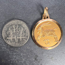 Load image into Gallery viewer, French 18K Yellow Gold Zodiac Capricorn Charm Pendant