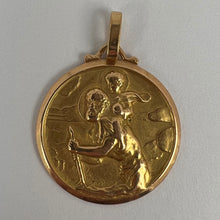 Load image into Gallery viewer, French Saint Christopher 18K Yellow Gold Charm Pendant