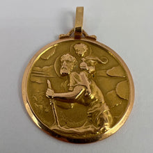 Load image into Gallery viewer, French Saint Christopher 18K Yellow Gold Charm Pendant