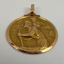 Load image into Gallery viewer, French Saint Christopher 18K Yellow Gold Charm Pendant