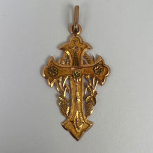 Load image into Gallery viewer, Antique French 18K Rose Gold Harvest Cross Pendant