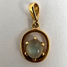 Load image into Gallery viewer, 18K Yellow Gold Rainbow Moonstone Labradorite Charm Pendant
