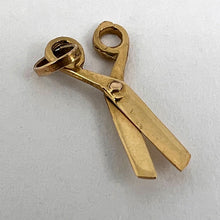 Load image into Gallery viewer, 18K Yellow Gold Scissors Charm Pendant