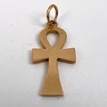 Load image into Gallery viewer, 18K Yellow Gold Ankh Charm Pendant