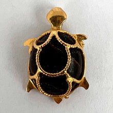 Load image into Gallery viewer, 18K Yellow Gold Wood Turtle Tortoise Charm Pendant