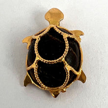 Load image into Gallery viewer, 18K Yellow Gold Wood Turtle Tortoise Charm Pendant