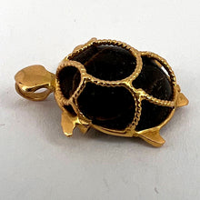 Load image into Gallery viewer, 18K Yellow Gold Wood Turtle Tortoise Charm Pendant