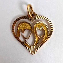 Load image into Gallery viewer, French 18K Yellow Gold Lovers Love Heart Charm Pendant