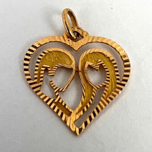 Load image into Gallery viewer, French 18K Yellow Gold Lovers Love Heart Charm Pendant