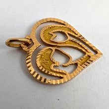 Load image into Gallery viewer, French 18K Yellow Gold Lovers Love Heart Charm Pendant