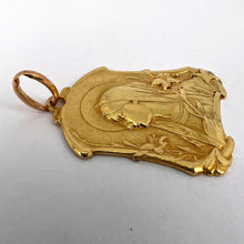 Load image into Gallery viewer, French Virgin Mary Lilies 18K Yellow Gold Medal Pendant