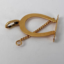 Load image into Gallery viewer, Lucky Horseshoe and Whip 18K Yellow Gold Charm Pendant