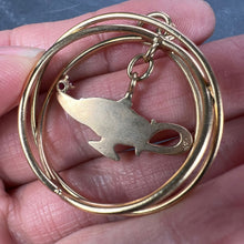 Load image into Gallery viewer, Vintage Large Genie Lamp 14K Yellow Gold Red Ruby Kinetic Charm Pendant