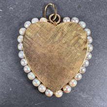 Load image into Gallery viewer, 14K Yellow Gold Pearl Large Heart Charm Pendant