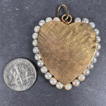 Load image into Gallery viewer, 14K Yellow Gold Pearl Large Heart Charm Pendant