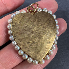 Load image into Gallery viewer, 14K Yellow Gold Pearl Large Heart Charm Pendant