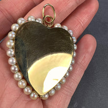 Load image into Gallery viewer, 14K Yellow Gold Pearl Large Heart Charm Pendant