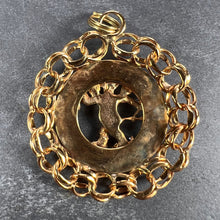 Load image into Gallery viewer, Large Vintage Cupid 14 Karat Yellow Gold Gem Set Charm Pendant