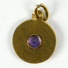 Load image into Gallery viewer, Mini January Sincerity 18K Yellow Gold Enamel Amethyst Aquarius Zodiac Birthstone Charm Pendant