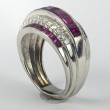 Load image into Gallery viewer, Oscar Heyman Red Ruby White Diamond Platinum Ring
