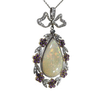 Load image into Gallery viewer, Belle Epoque Opal Diamond Amethyst Necklace Pendant
