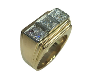 1935 Art Deco Diamond Rose Gold Platinum Ring