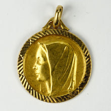 Load image into Gallery viewer, French 18K Yellow Gold Virgin Mary Charm Pendant Medal