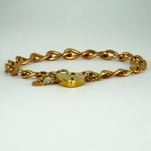 Load image into Gallery viewer, Georg Jensen 9K Rose Gold Engraved Heart Padlock Curb Link Bracelet
