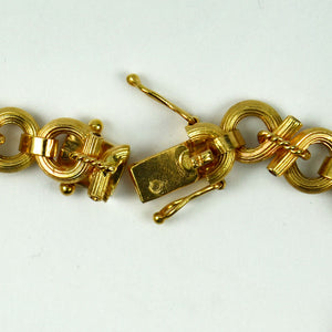 14 Karat Yellow Gold Open Loop Rope Twist Link Bracelet