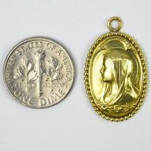 Load image into Gallery viewer, French Virgin Mary 18K Yellow Gold Medal Pendant