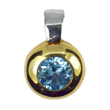 Load image into Gallery viewer, Blue Synthetic Spinel 18K Yellow White Gold Charm Pendant