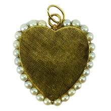 Load image into Gallery viewer, 14K Yellow Gold Pearl Large Heart Charm Pendant
