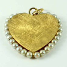 Load image into Gallery viewer, 14K Yellow Gold Pearl Large Heart Charm Pendant