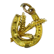 Load image into Gallery viewer, 9K Yellow Gold Horseshoe Wheat Charm Pendant
