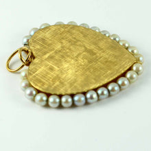 Load image into Gallery viewer, 14K Yellow Gold Pearl Large Heart Charm Pendant