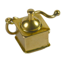 Load image into Gallery viewer, Coffee Grinder Love Heart Gold Ruby Charm Pendant
