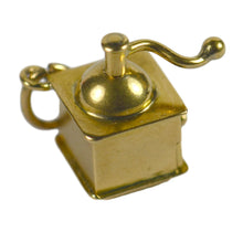 Load image into Gallery viewer, Coffee Grinder Love Heart Gold Ruby Charm Pendant