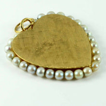 Load image into Gallery viewer, 14K Yellow Gold Pearl Large Heart Charm Pendant
