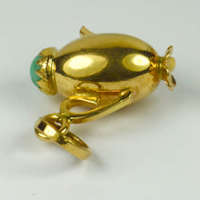 Load image into Gallery viewer, 18K Yellow Gold Turquoise Paste Coffee Pot Charm Pendant
