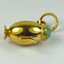 Load image into Gallery viewer, 18K Yellow Gold Turquoise Paste Coffee Pot Charm Pendant